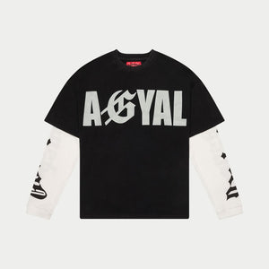 AGYAL Layered T-Shirt (Black wash) - T-Shirt