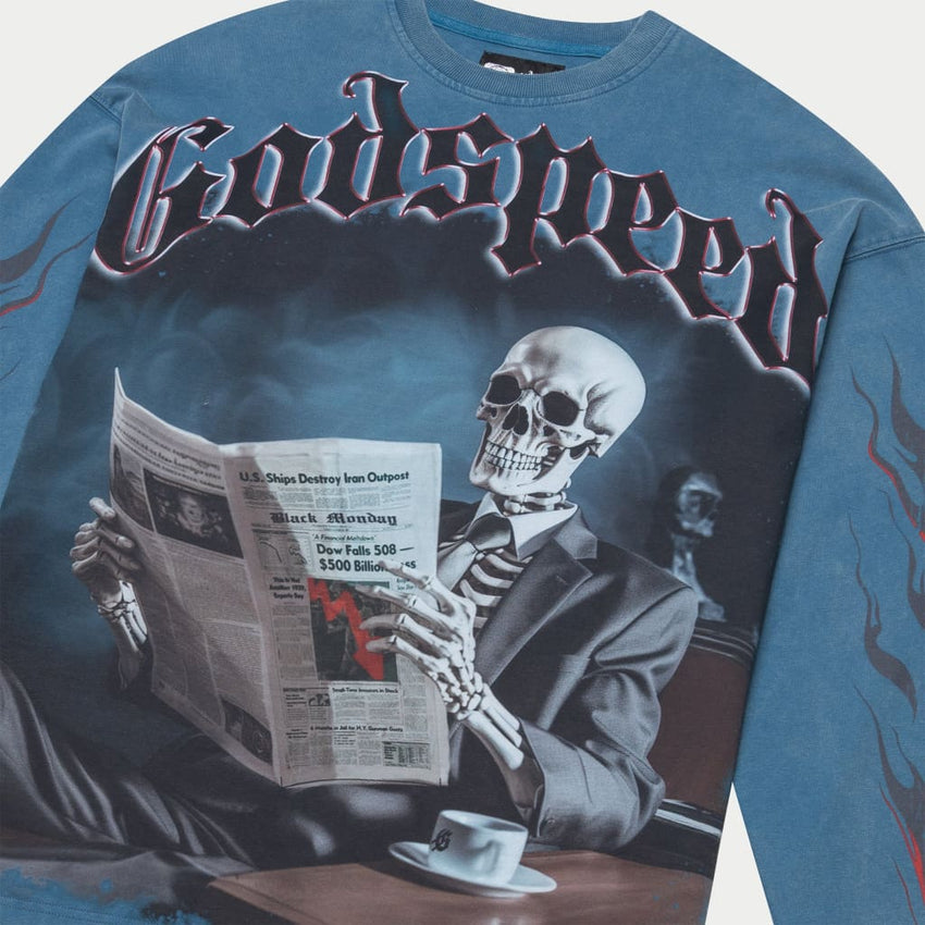 Black Monday LS T-Shirt (True Blue) - T-Shirt