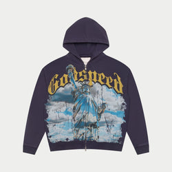 Chrome Liberty Zip Hoodie (Navy) - HOODIE