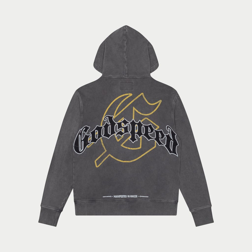 Chrome Seduction Hoodie (Grey Brown Wash) - T-Shirt