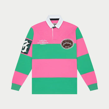 Classic Field Rugby Shirt (Pink Green)