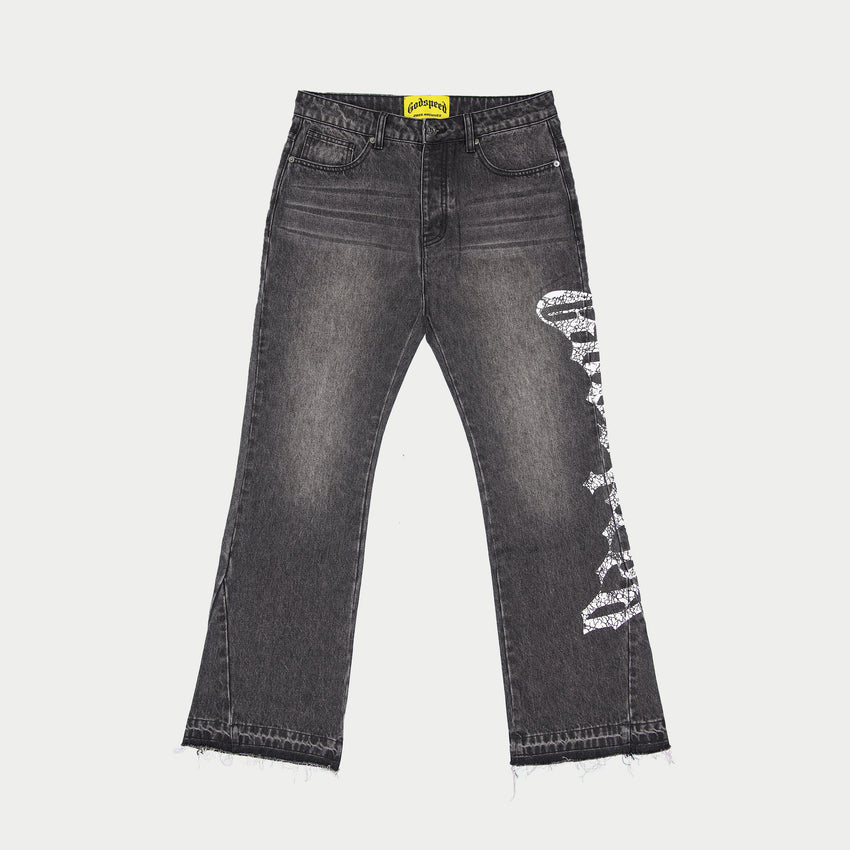 OG Logo Flared Denim (Grey Wash)