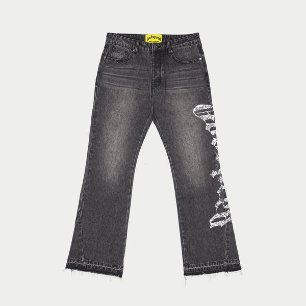 GODSPEED NEW YORK - OG Logo Flared Denim (Grey Wash)
