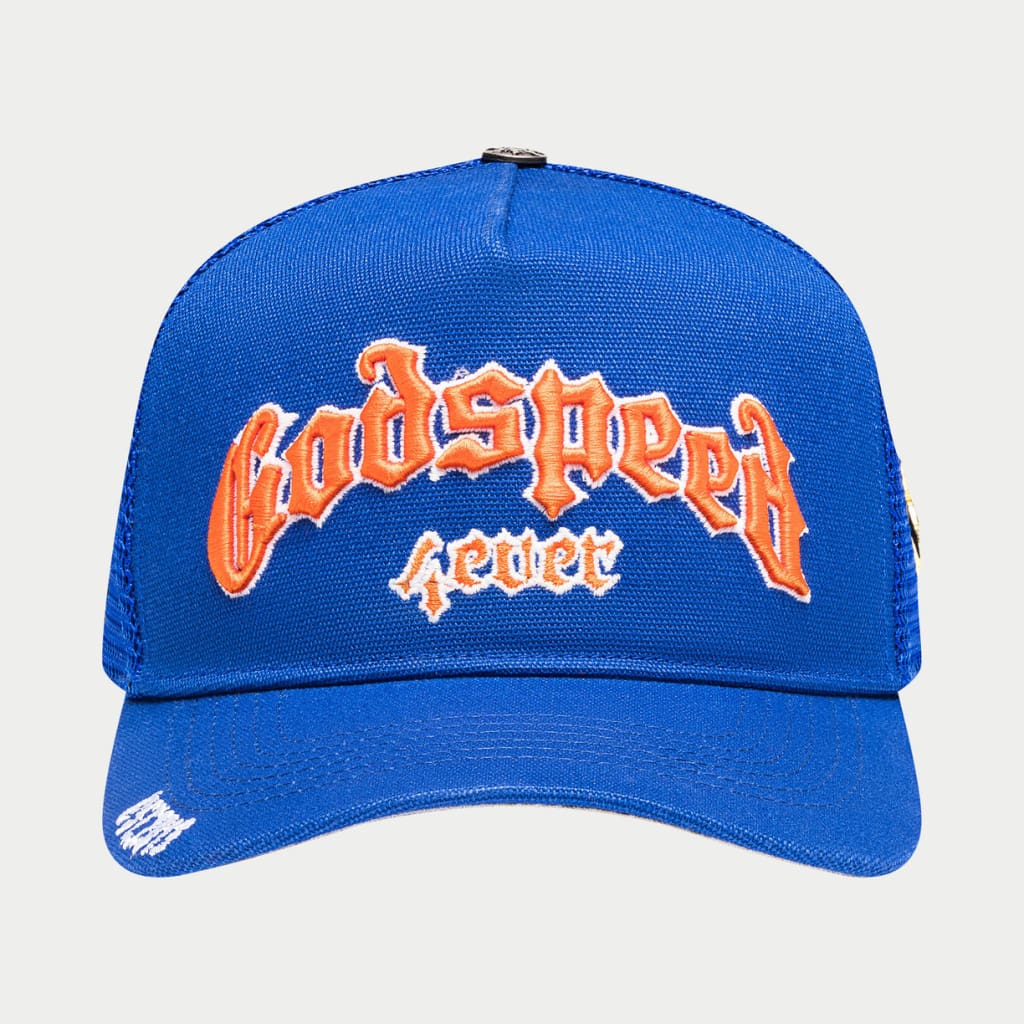 美品 Godspeed 4ever TRUCKER HAT OG street GODSPEED NEW YORK - GS FOREVER TRUCKER HAT (Blue/Orange)