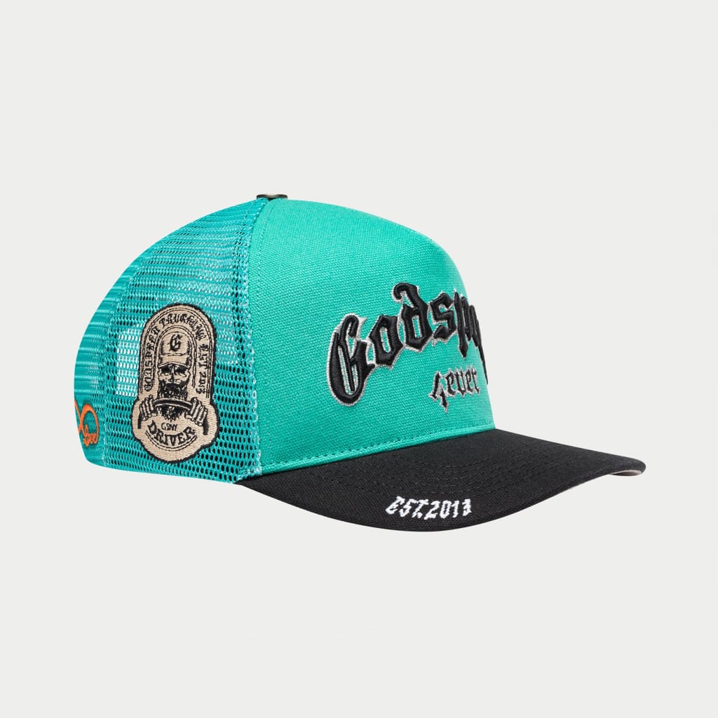 GODSPEED NEW YORK - GS FOREVER TRUCKER HAT (TURQUOISE/BLACK)