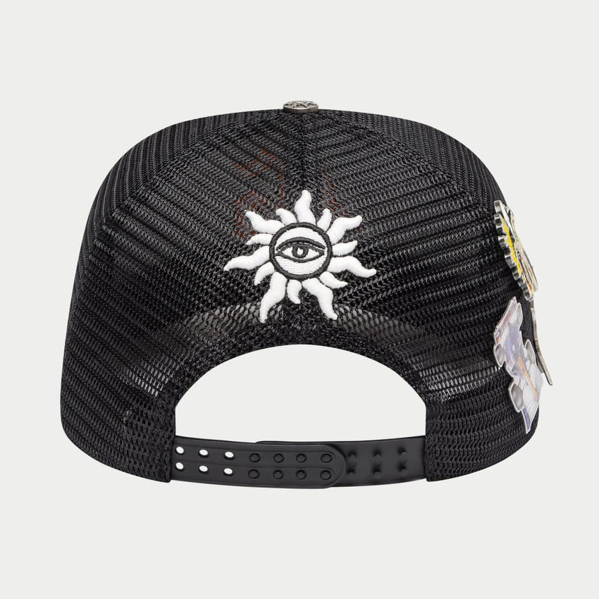 GS LOGO TRUCKER HAT (BLACK/TANGERINE)