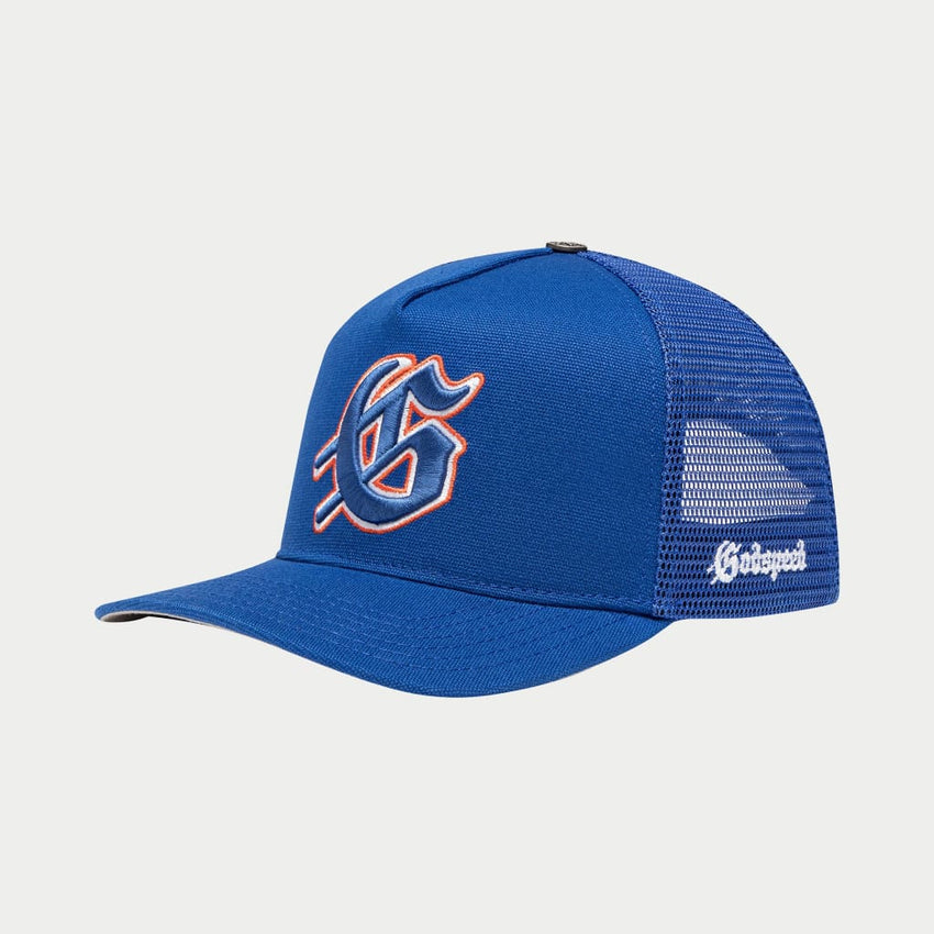 GS LOGO TRUCKER HAT (BLUE/ORANGE)