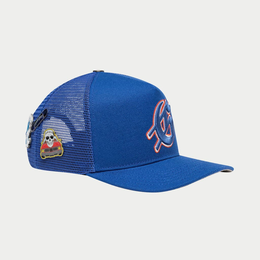 GS LOGO TRUCKER HAT (BLUE/ORANGE)