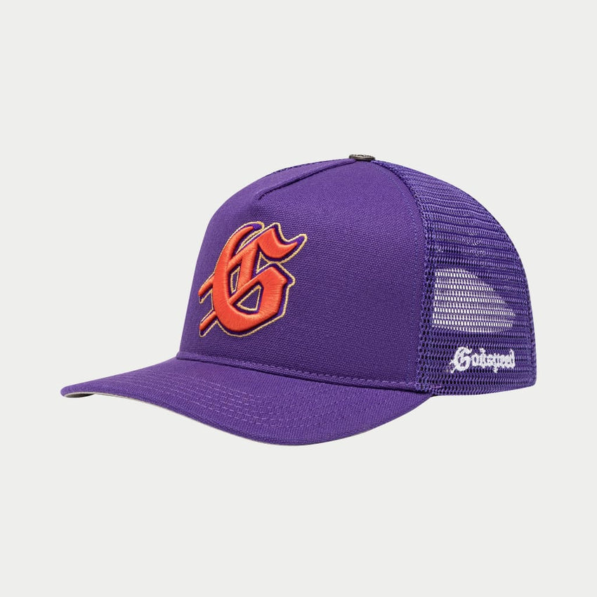 GS LOGO TRUCKER HAT (PURPLE/ORANGE)