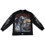 Khaos Long sleeve T - Shirt (Black Washed) - HOODIE