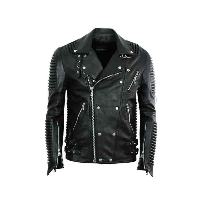 Mens Biker Leather Jacket, Men Fashion Black Motorcycle Jacket, Jackets