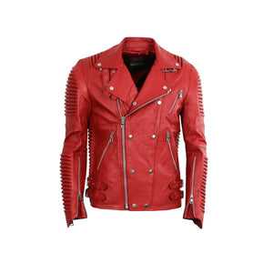 Leather Moto Jacket ( Red ) LEATHER JACKET