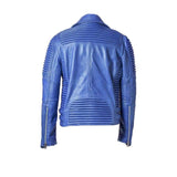 Leather Moto Jacket ( Royal ) - Leather Jacket