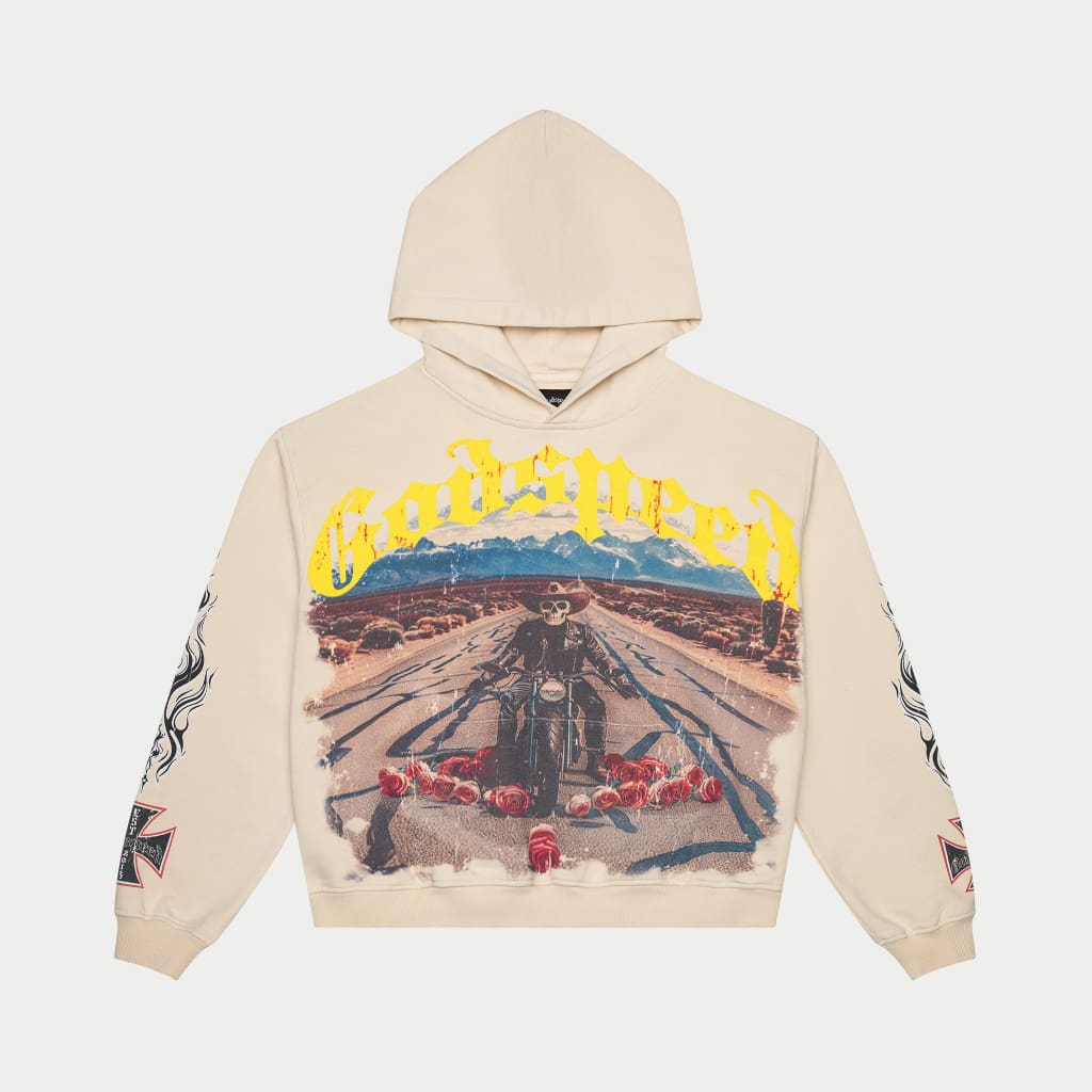 GODSPEED NEW YORK - Long Lonely Road Hoodie (Cream Wash)