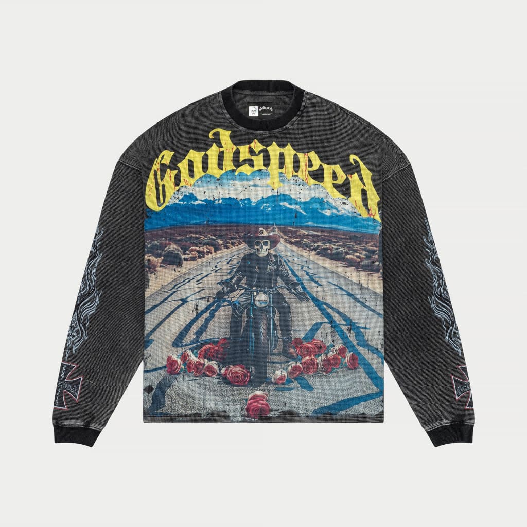 GODSPEED NEW YORK - Long Lonely Road Thermal LS (Grey Wash)