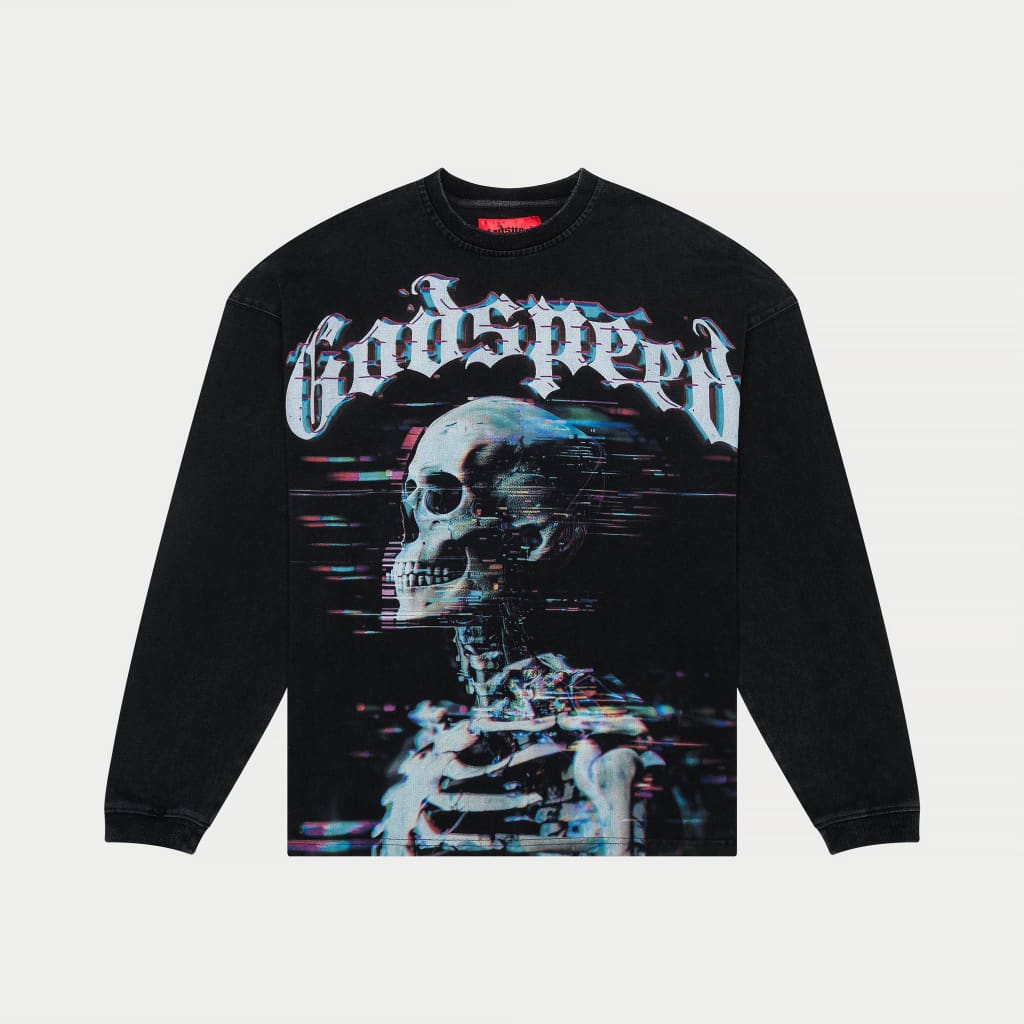 GODSPEED NEW YORK - Glitchy Long sleeve (Black Wash)