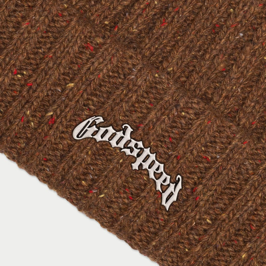 Og Logo Emblem Beanie (Brown Speckle) - BROWN - HAT