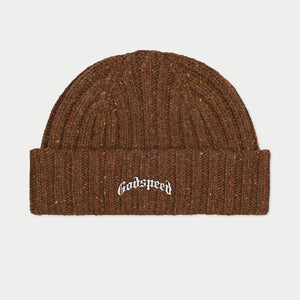 Og Logo Emblem Beanie (Brown Speckle) - BROWN - HAT