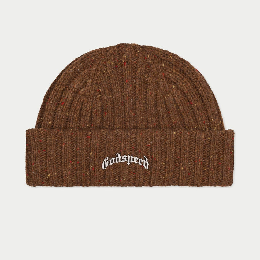 Og Logo Emblem Beanie (Brown Speckle) - BROWN - HAT