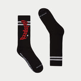 OG LOGO STRIPE SOCK - BLACK RED - SOCKS