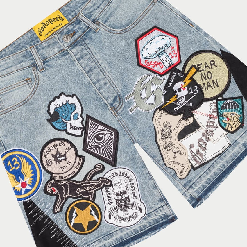 Patchwork Denim Shorts V2 - SHORTS