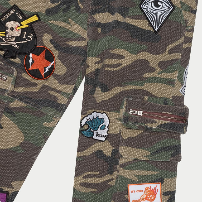 Patchwork Flared Cargo Pants - CARGO PANTS