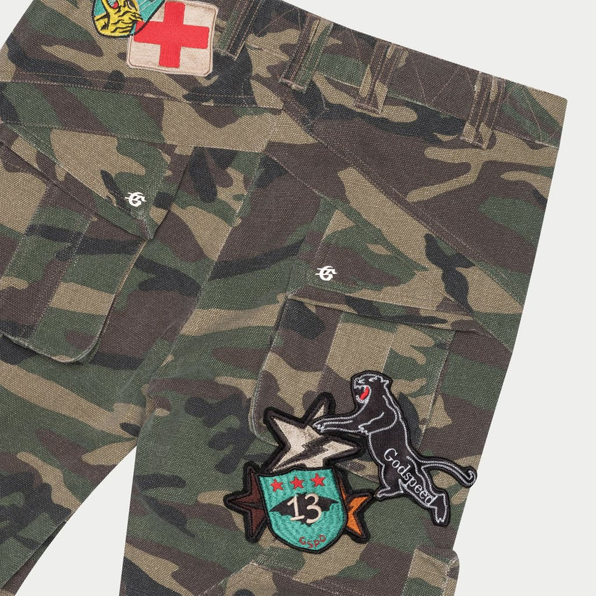 Patchwork Flared Cargo Pants - CARGO PANTS