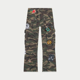 Patchwork Flared Cargo Pants - CARGO PANTS