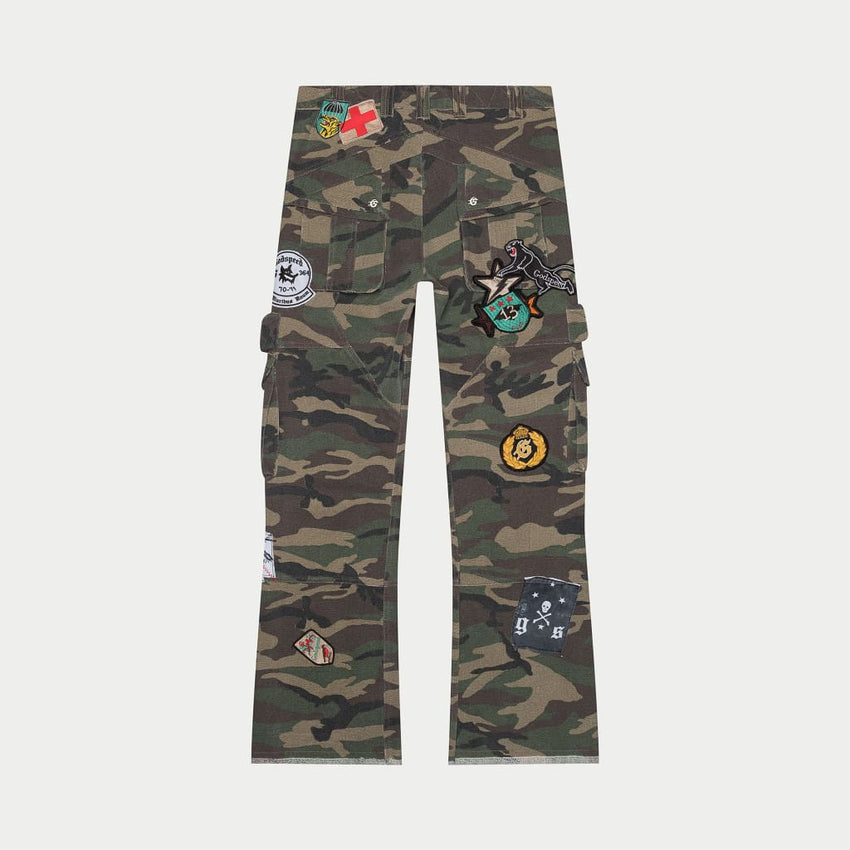 Patchwork Flared Cargo Pants - CARGO PANTS