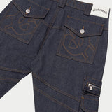 Rockstar Flare Cargo Denim (Raw Blue) - CARGO PANTS