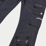 Rockstar Flare Cargo Denim (Raw Blue) - CARGO PANTS