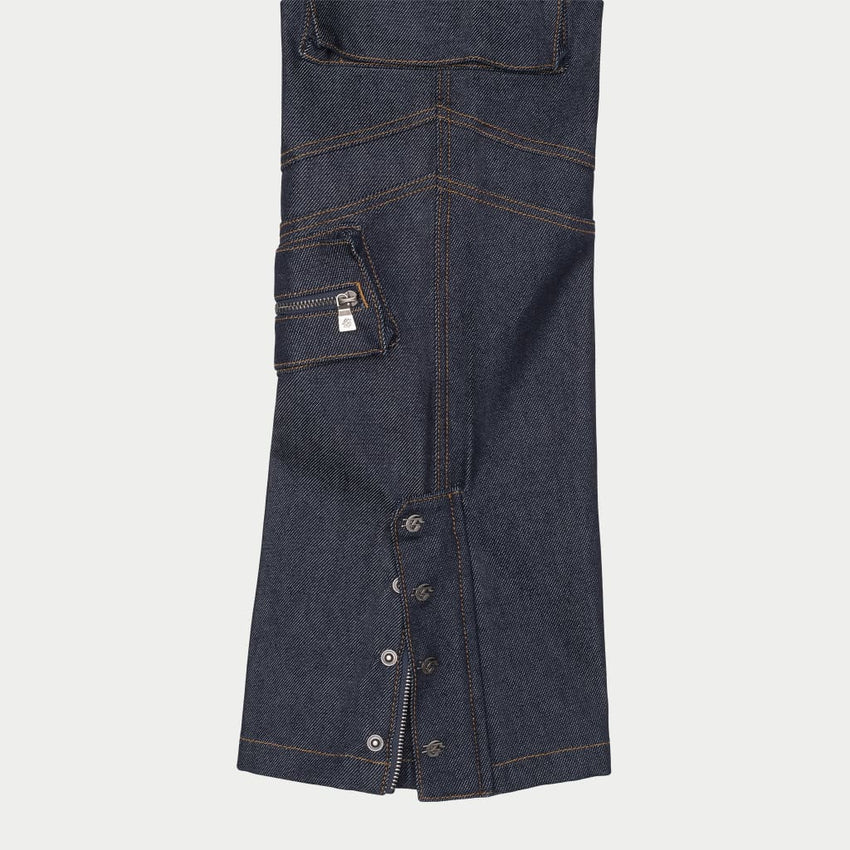 Rockstar Flare Cargo Denim (Raw Blue) - CARGO PANTS