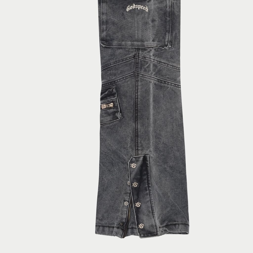 Rockstar Flare Premium Cargo Denim (Grey Wash) - PANTS