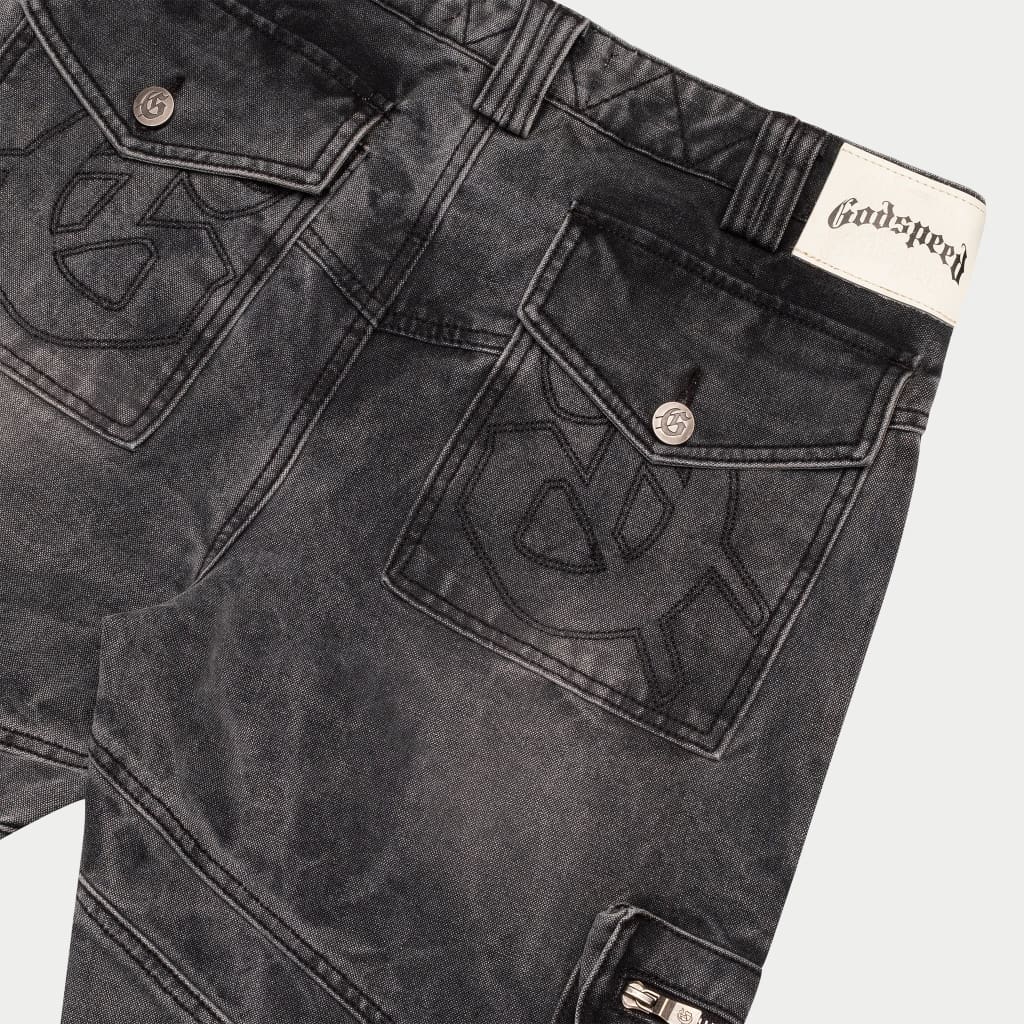 Rockstar Flare Premium Cargo Denim (Grey Wash) - PANTS