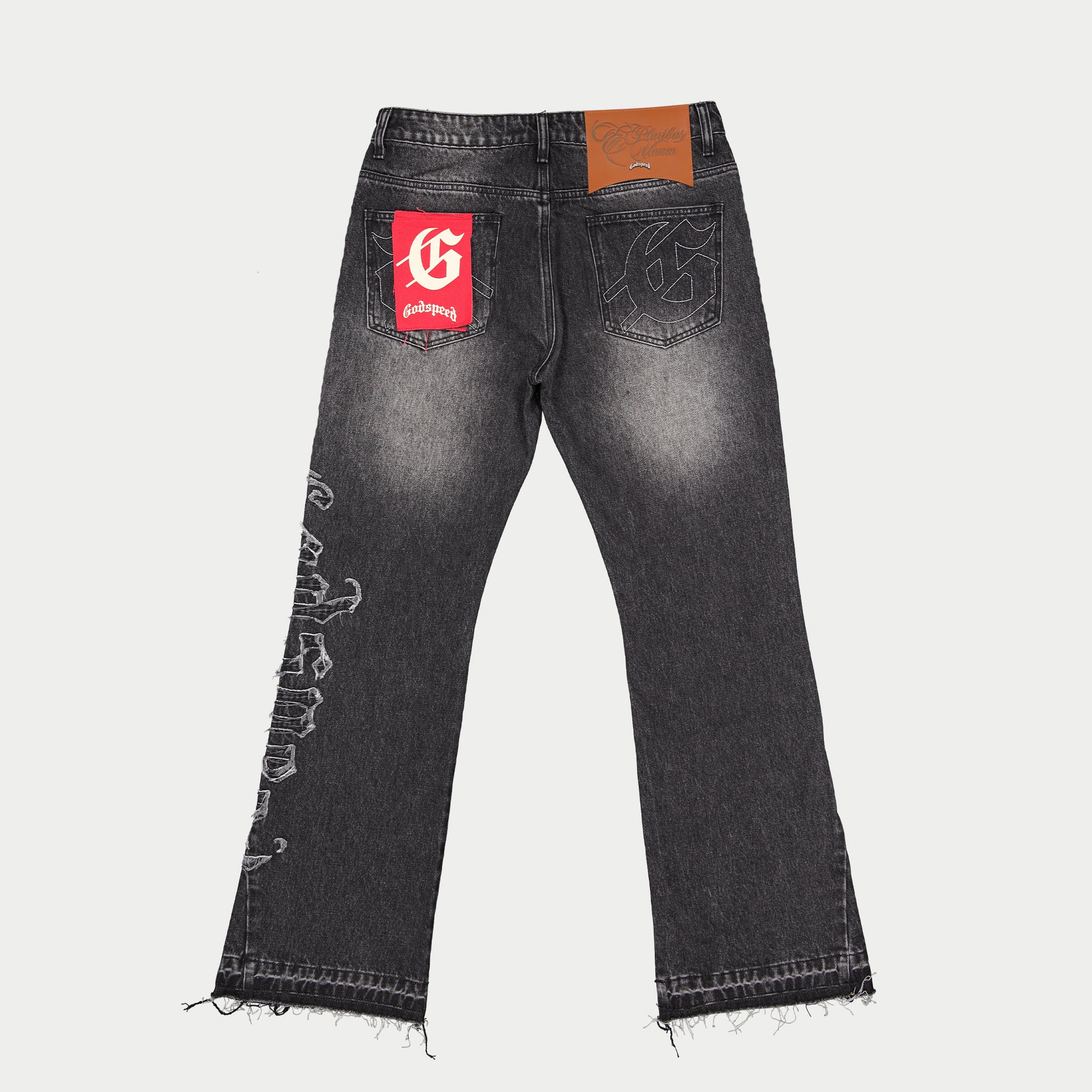 GODSPEED NEW YORK - OG Logo Flared Denim Stitched (Grey Wash)