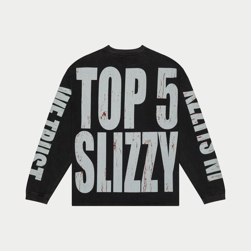 Top 5 Slizzy LS (Black Wash) - T-Shirt