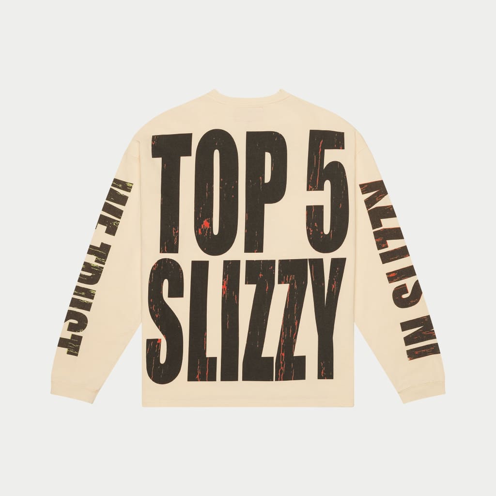 Top 5 Slizzy LS (Bone) - T-Shirt