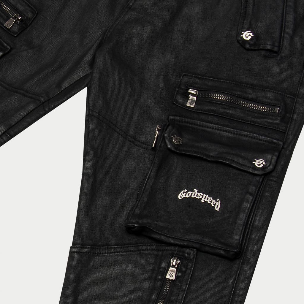 GODSPEED NEW YORK - Wax Flare Premium Cargo Pants (Black)