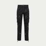 Wax Flare Premium Cargo Pants (Black) - CARGO PANTS