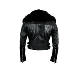 Women Moto Jacket ( Black ) LEATHER JACKET