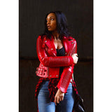 Women Moto Jacket ( Marinara Red ) LEATHER JACKET