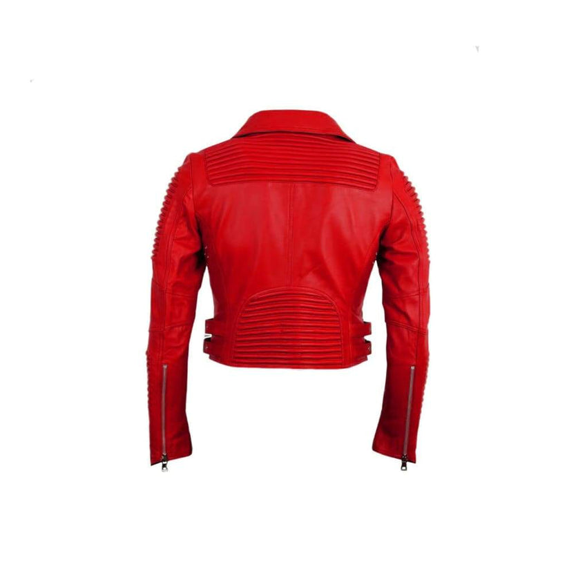 Women Moto Jacket ( Marinara Red ) LEATHER JACKET