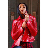 Women Moto Jacket ( Marinara Red ) LEATHER JACKET