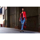 Women Moto Jacket ( Marinara Red ) LEATHER JACKET