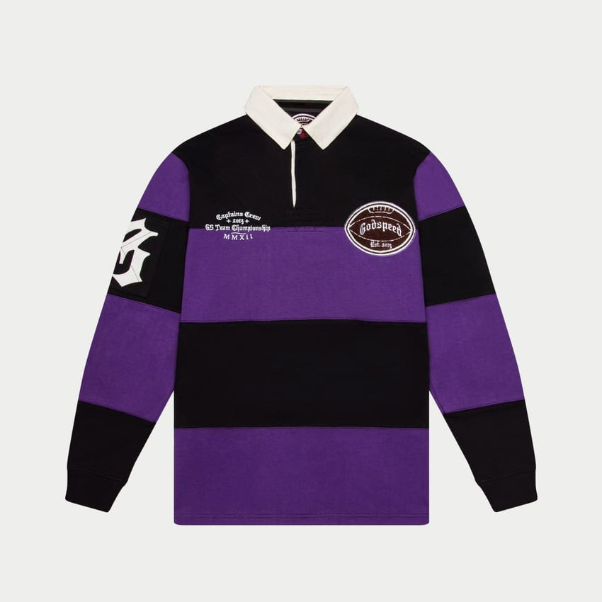 Classic Field Rugby Shirt - XL / PURPLE / BLACK