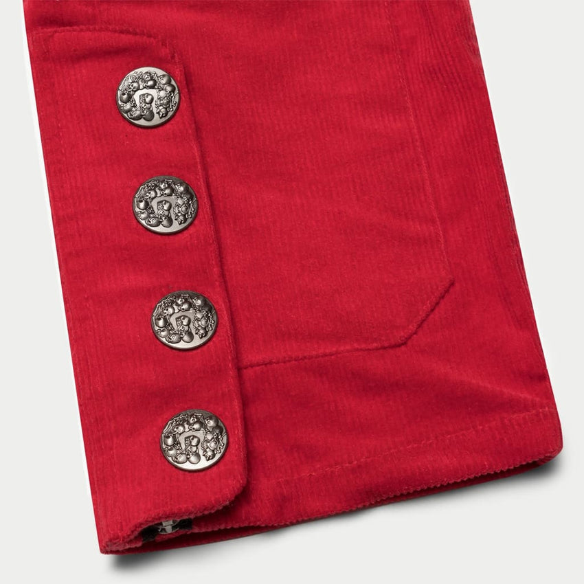 Flare Corduroy Cargo Pants (Red) - CARGO PANTS
