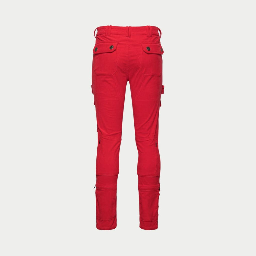 Flare Corduroy Cargo Pants (Red) - CARGO PANTS