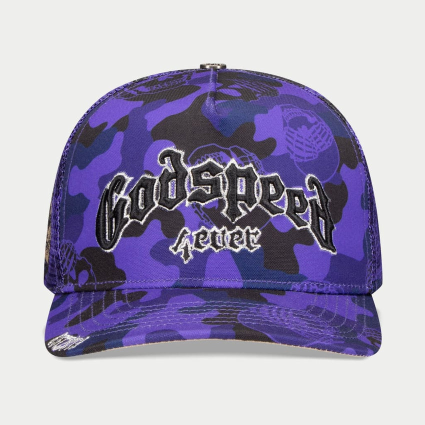 GS FOREVER CAMO TRUCKER HAT (GRAPE)