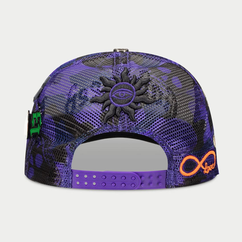 GS FOREVER CAMO TRUCKER HAT (GRAPE)