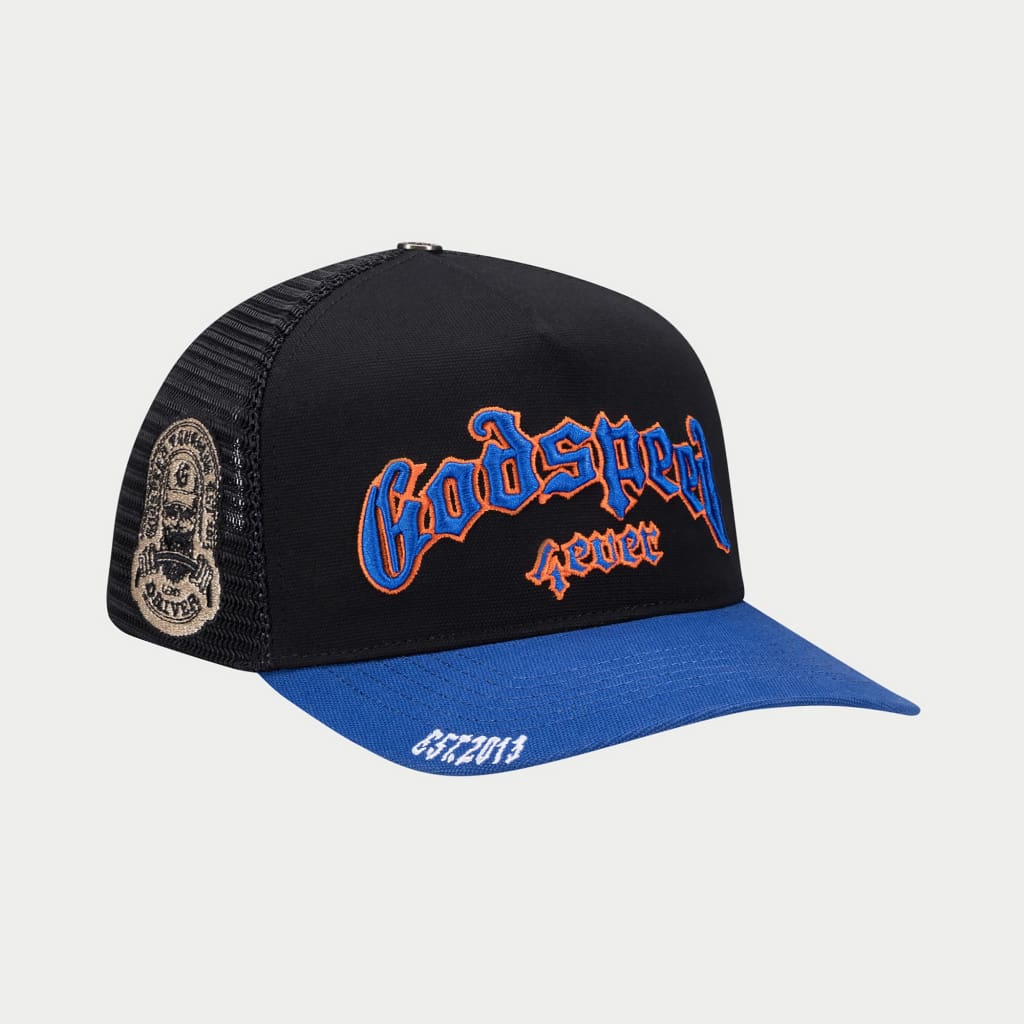 GODSPEED NEW YORK - GS FOREVER TRUCKER HAT Black/Blue/Orange